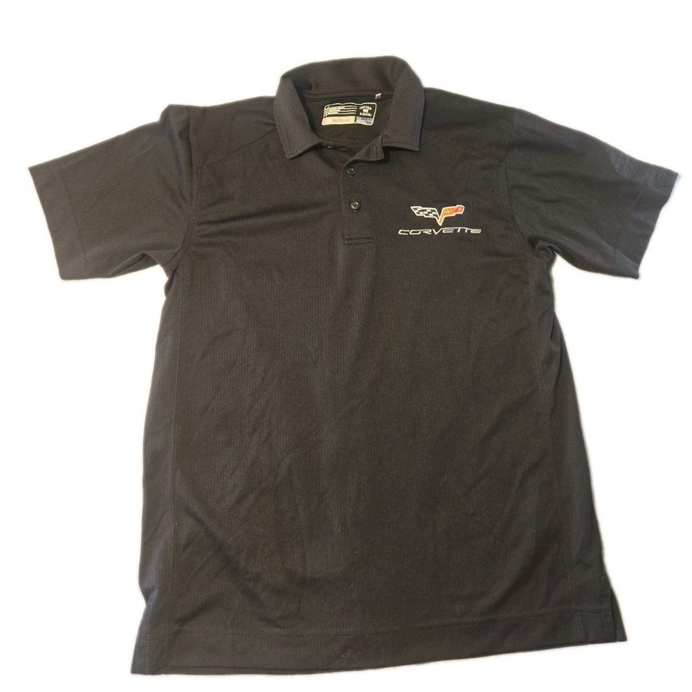 Cutter Buck Shirt National Corvette Museum Polo Mens Small S Black Chevy Golf